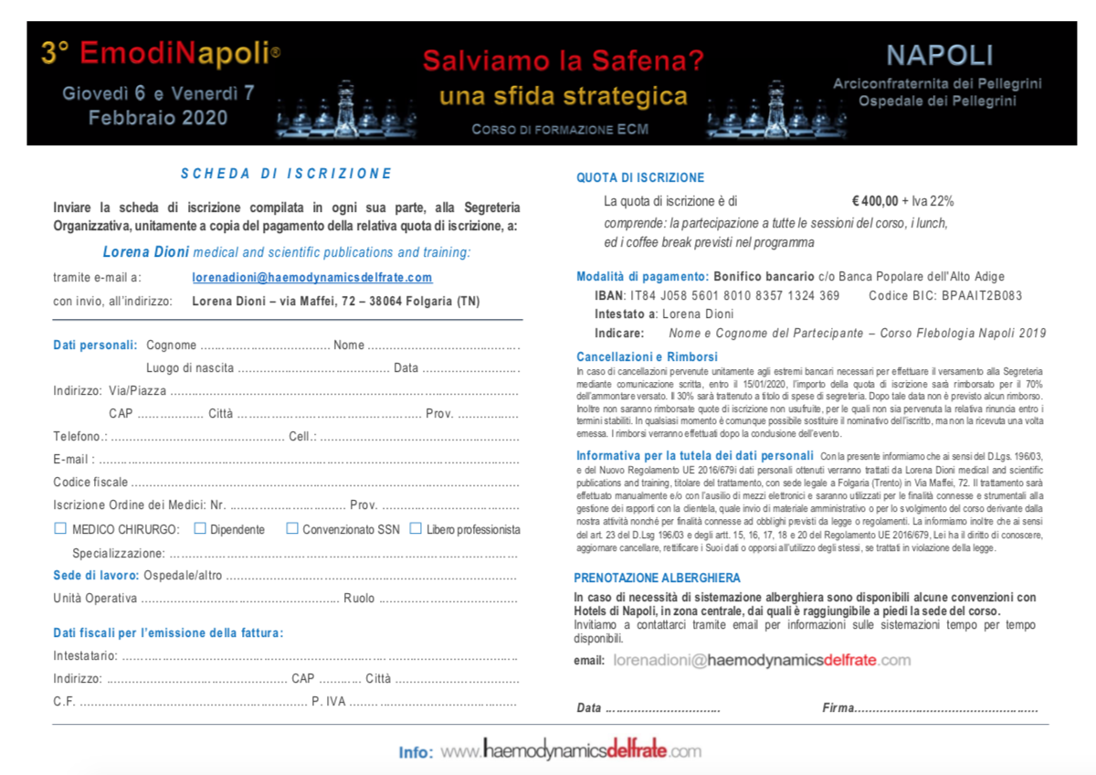 Modulo iscrizione Salviamo la Safena